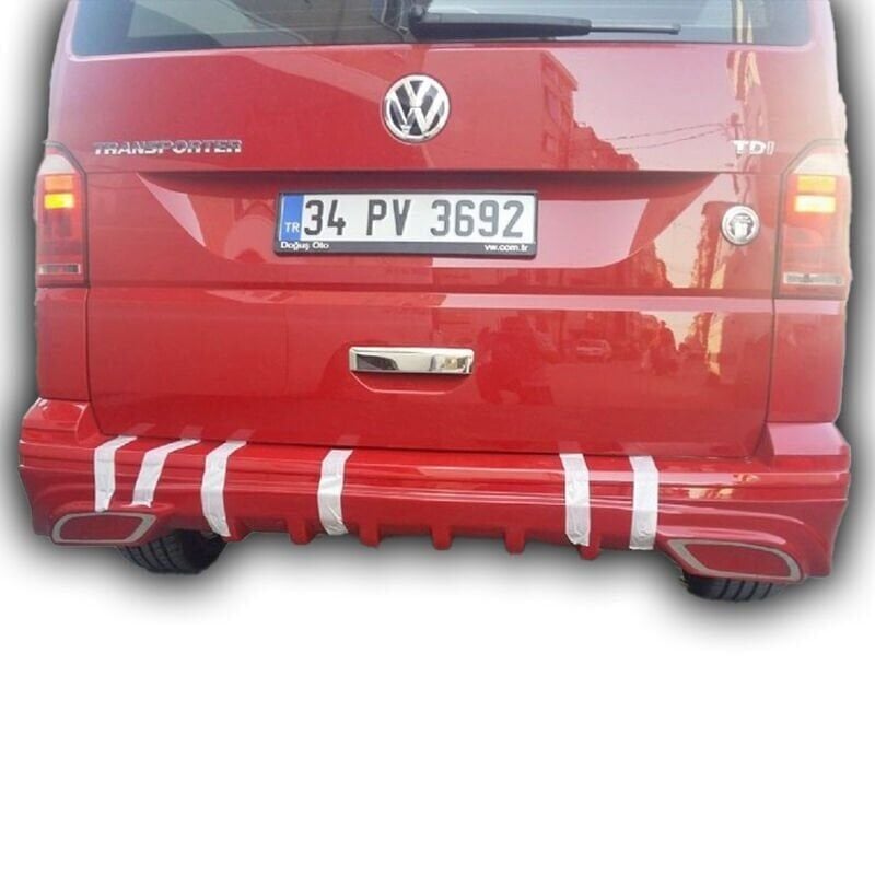 Volkswagen Transporter T7 Uyumlu  Difüzörlü Arka Tampon Eki Boyalı