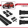 Dacia Sandero Stepway 2008-2012 Arası ile Uyumlu FLY Model Ara Atkı Tavan Barı Siyah 2 Adet