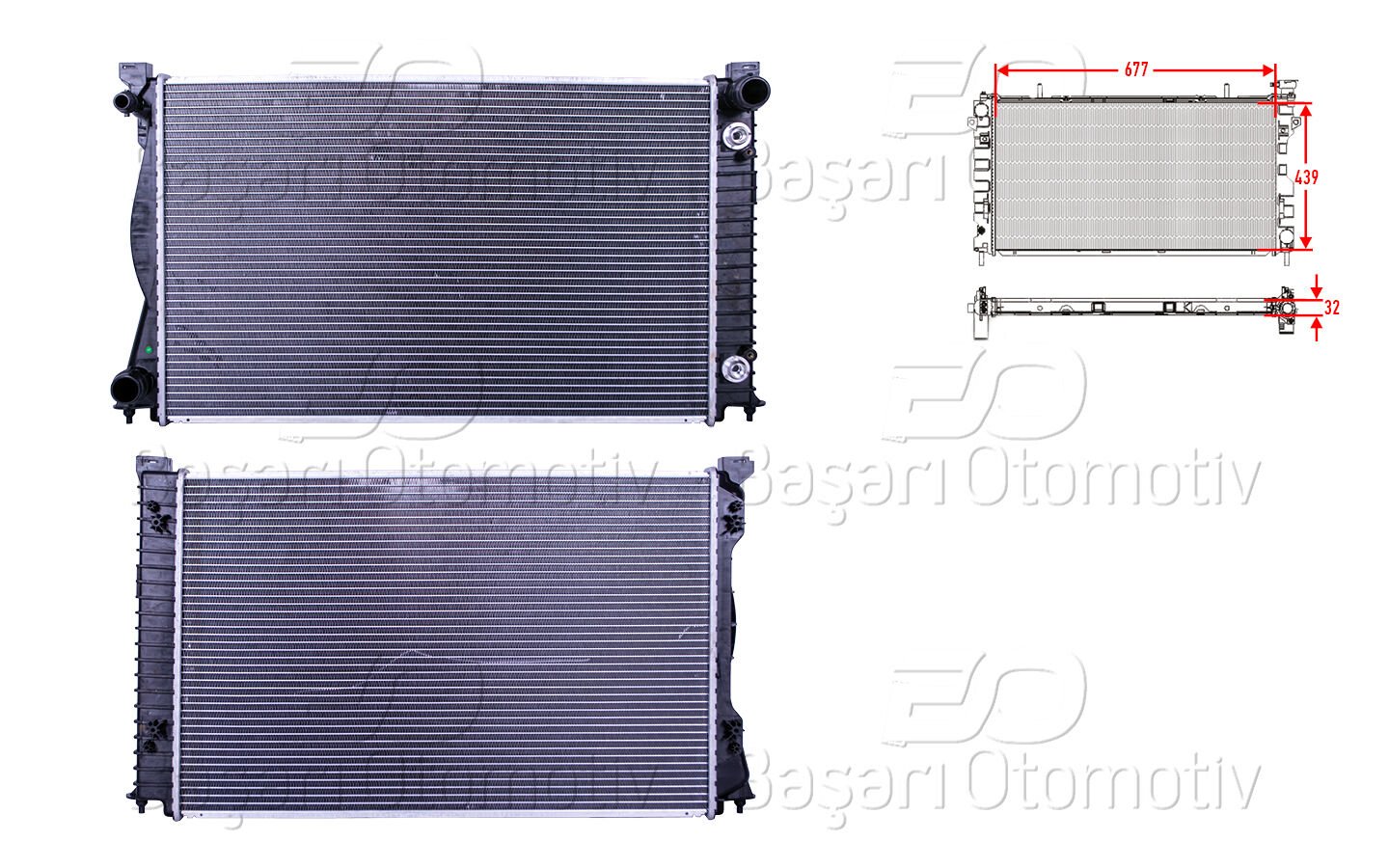 Audi A6 2.7 TDI 2004 Sonrası Su Radyatörü Brazing MT 677X439X32 mm