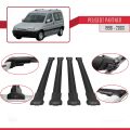 Peugeot Partner Pre-Facelift 1996-2003 Arası ile Uyumlu FLY Model Ara Atkı Tavan Barı Siyah 4 Adet