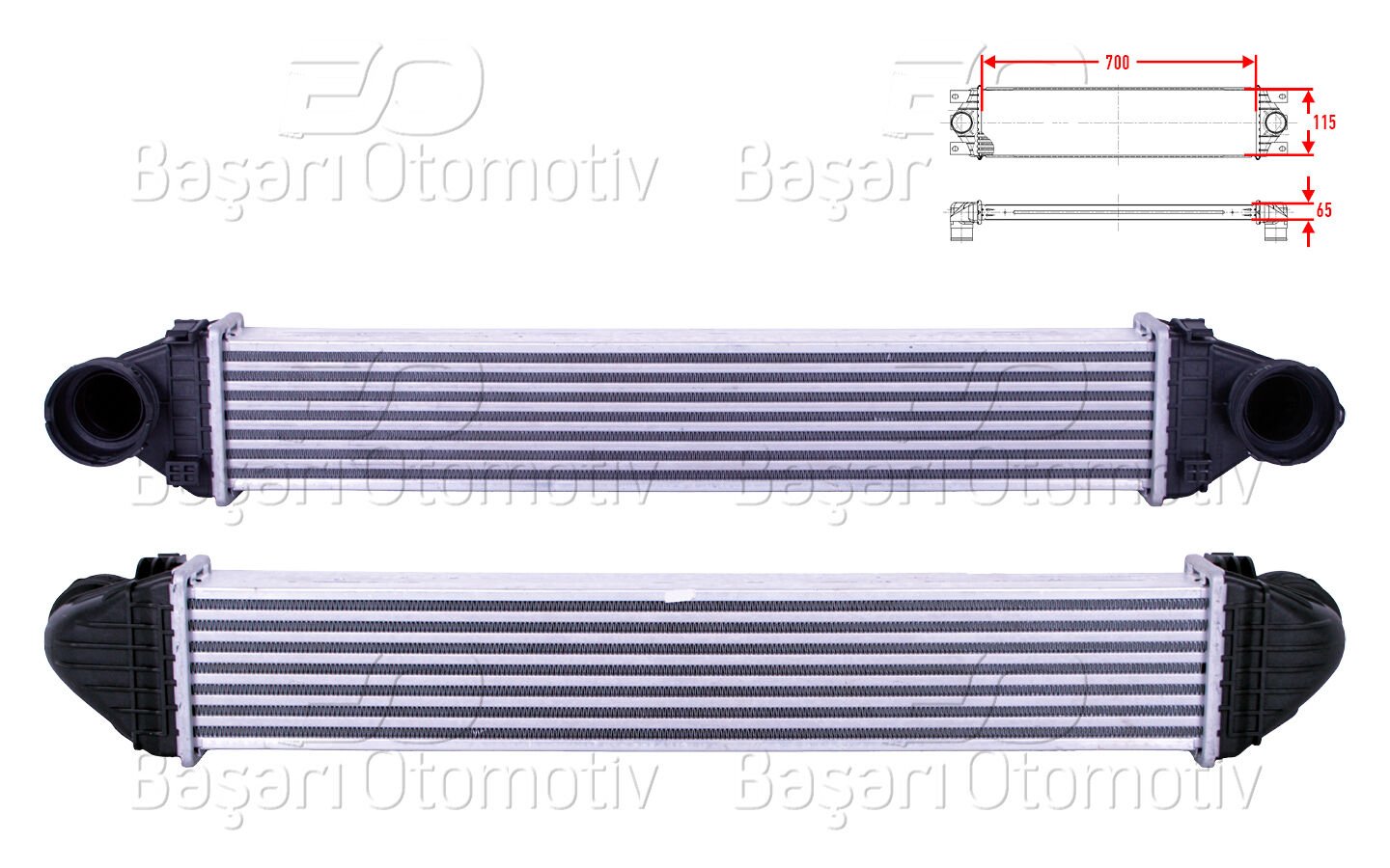Mercedes-Benz A-Serisi ve B-Serisi 2004 ve Sonrası Uyumlu Turbo Radyatörü (Intercooler)