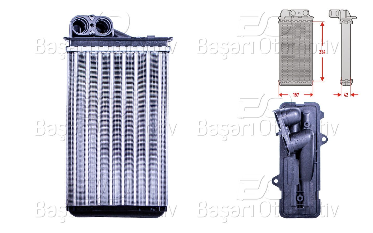 Citroen C5 1.8 2.0 16V 2.0 2.2 HDI 2001-2004 Kalorifer Radyatörü Mekanik MT-AT 234X157X42