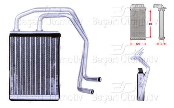 Mitsubishi Fuso Canter 859 2006-2012 Kalorifer Radyatörü Brazing 198x160 mm