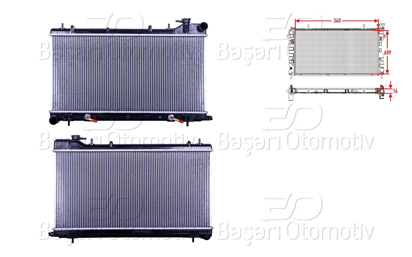 Subaru Impreza Su Radyatörü Brazing AT 340X689X16 Forester 98-02