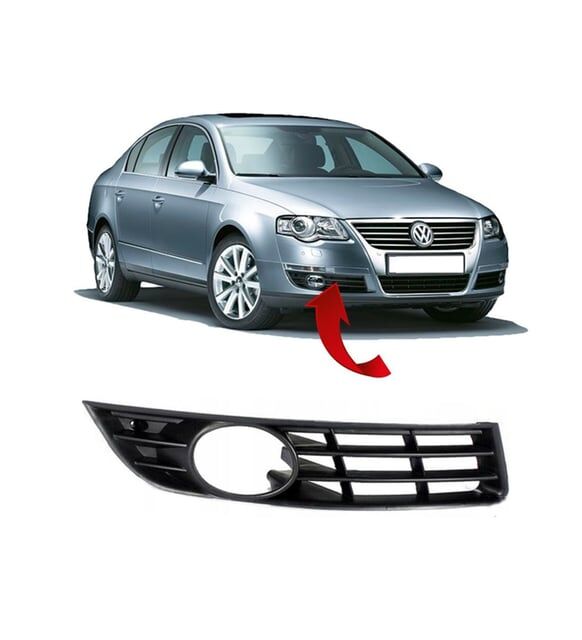 Volkswagen Passat B6 06-11 Tampon Izgarası Sağ Sisli