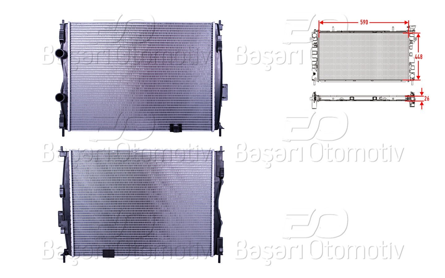 Nissan Qashqai J10 1.6 2007-2013 Su Radyatörü Brazing MT 590X448X26
