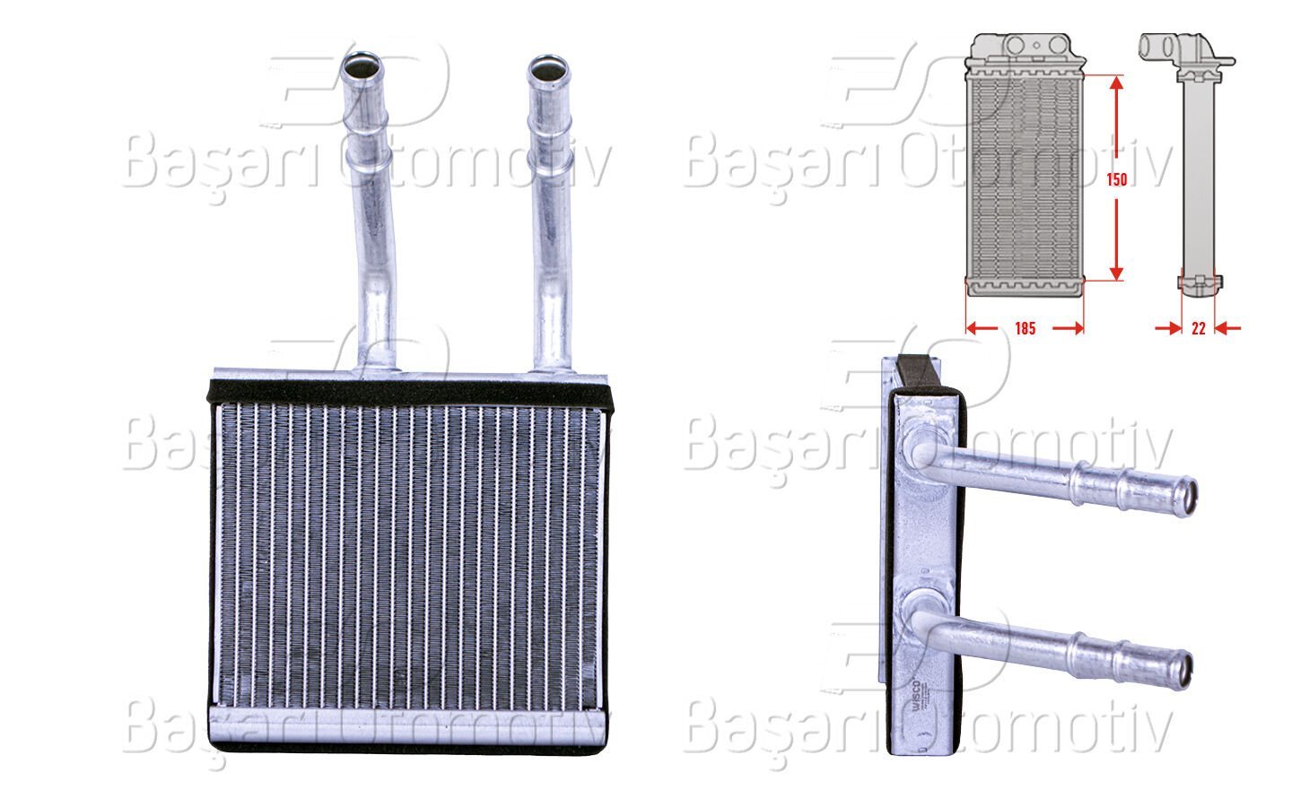 SsangYong Actyon Kyron 2006 2012 Kalorifer Radyatörü Brazing 150X185 Mm