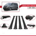 Peugeot Expert 3 Traveller 2017 ve Sonrası ile Uyumlu FLY Model Ara Atkı Tavan Barı Siyah 4 Adet