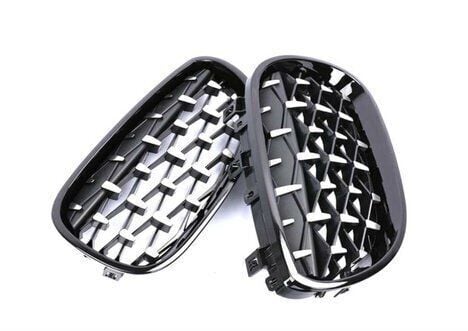 Bmw E60 2004-2009 Uyumlu Yedek Parça Diamond Panjur Böbrek Parlak Siyah