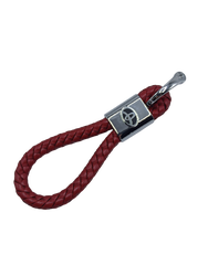 Toyota Uyumlu Yedek Parça Örgülü Deri Kayış Anahtarlık Kırmızı