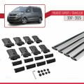 Peugeot Expert 3 Traveller 2017 ve Sonrası ile Uyumlu FLY Model Ara Atkı Tavan Barı Gri 4 Adet