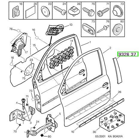 Peugeot 206 3 Kapı Ön Sol Direk Bandı