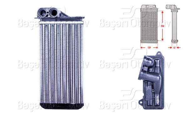 Citroën C2 C3 1.4 1.6 HDI 16V 2003 Sonrası Kalorifer Radyatörü Mekanik MT AT 250X139X42 Mm