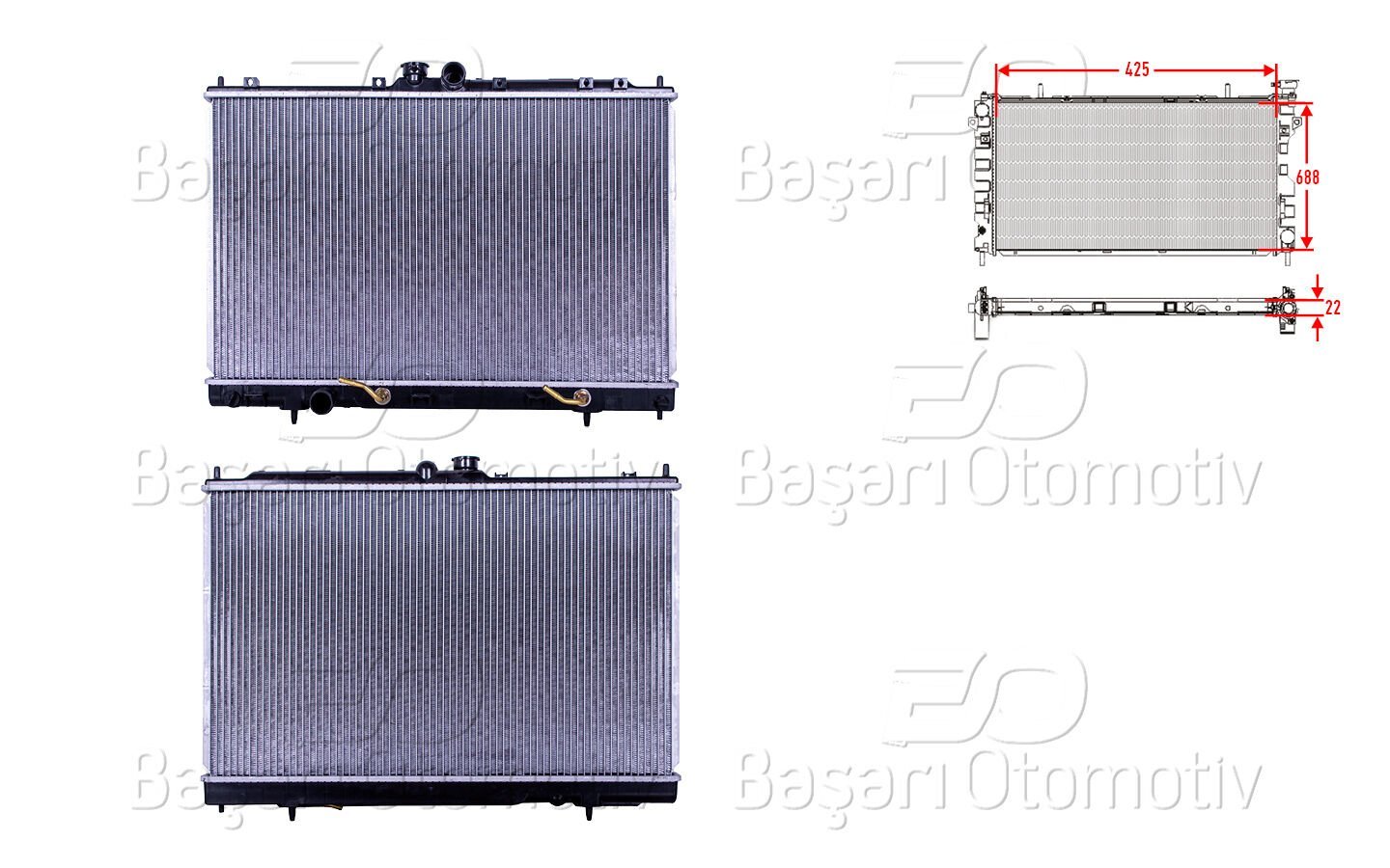 Mitsubishi Outlander 2003-2007 Uyumlu Su Radyatörü