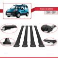 Peugeot Bipper 2008-2017 Arası ile Uyumlu FLY Model Ara Atkı Tavan Barı Siyah 4 Adet