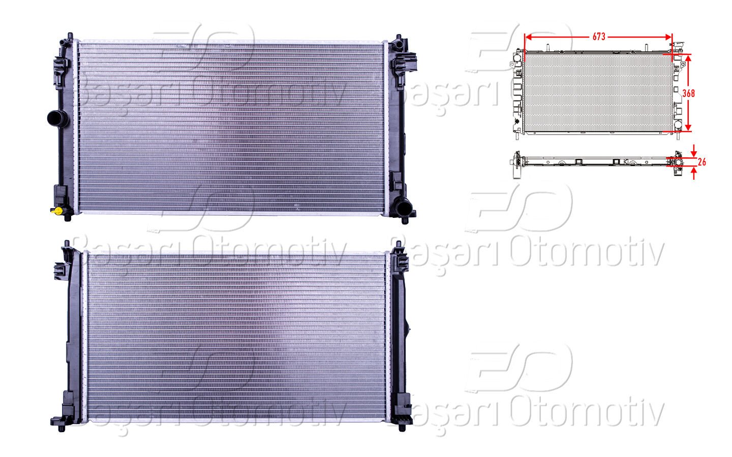 Toyota C-HR 1.2 2016 ve Sonrası Su Radyatörü