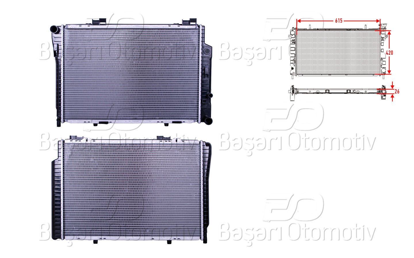 Mercedes-Benz C Serisi 202, CLK 208, E Serisi W210, SLK R170 1993-2002 Uyumlu Su Radyatörü