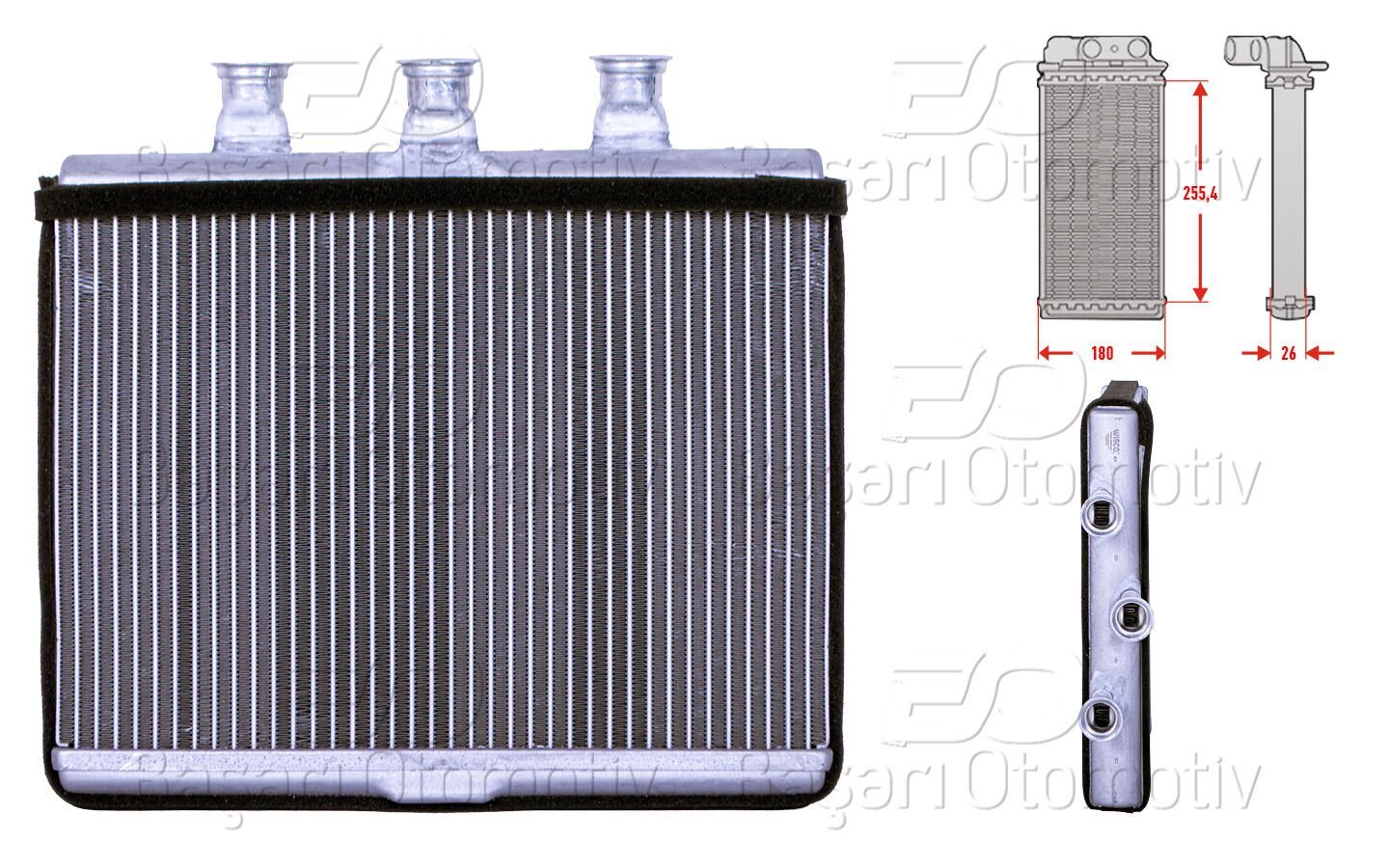 BMW E65 E66 730D 745D 760D 2001 Sonrası Kalorifer Radyatörü Brazing 180X261Mm