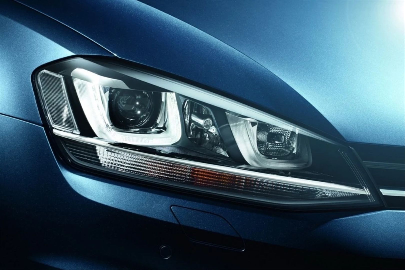 Volkswagen Golf 7 İçin U Led Far (Silver) Hareketli Sinyal 7 Full Led Çift U