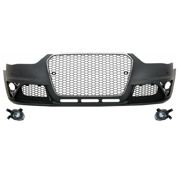 Audi A4 2011-2015 Arası Uyumlu RS4 Ön Tampon Seti + Panjur