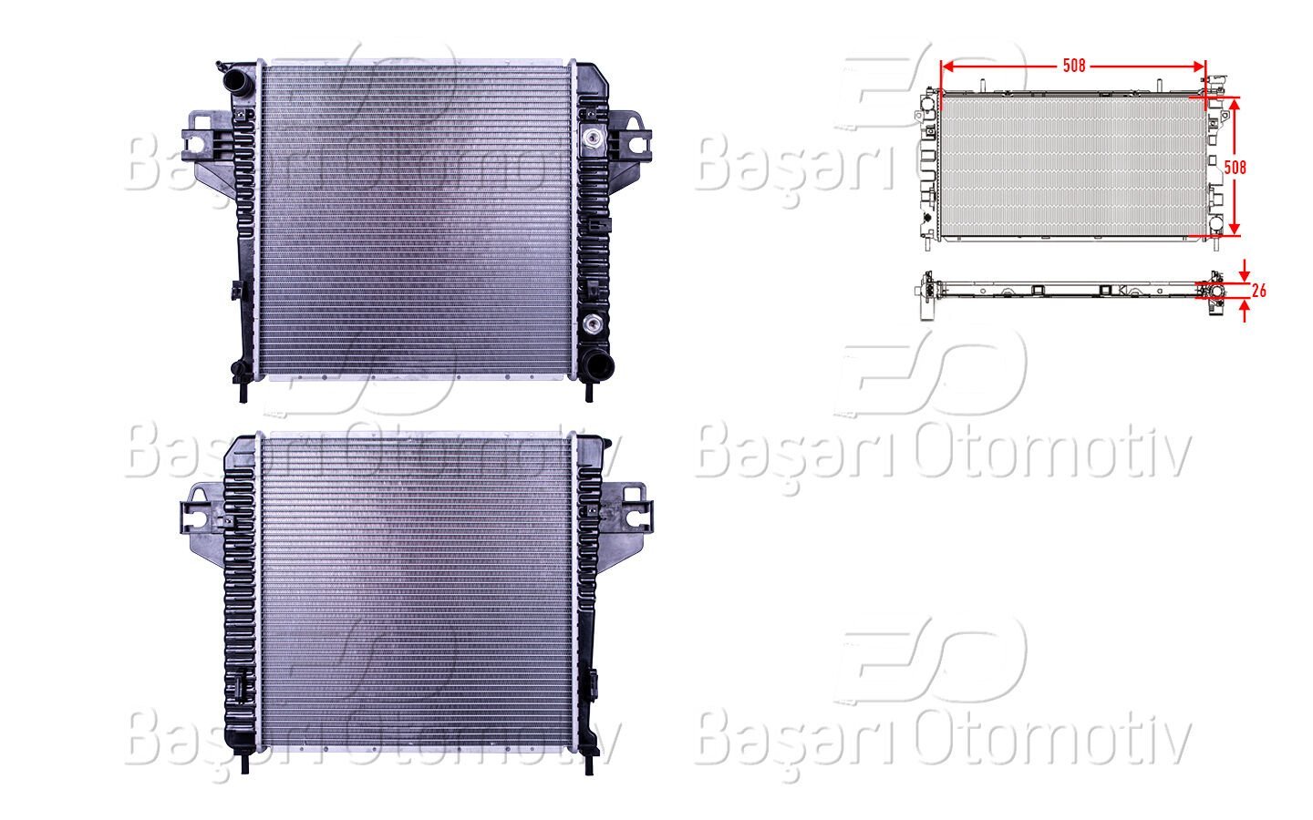 Jeep Cherokee (KJ) 2001-2008 Uyumlu Su Radyatörü