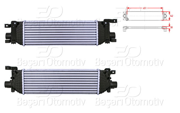 Ford Fiesta 5 Fusion Mazda 2 1.4 TDCI 1.6 TDCI 2001-2014 Turbo Radyatörü Intercooler 451X142X50