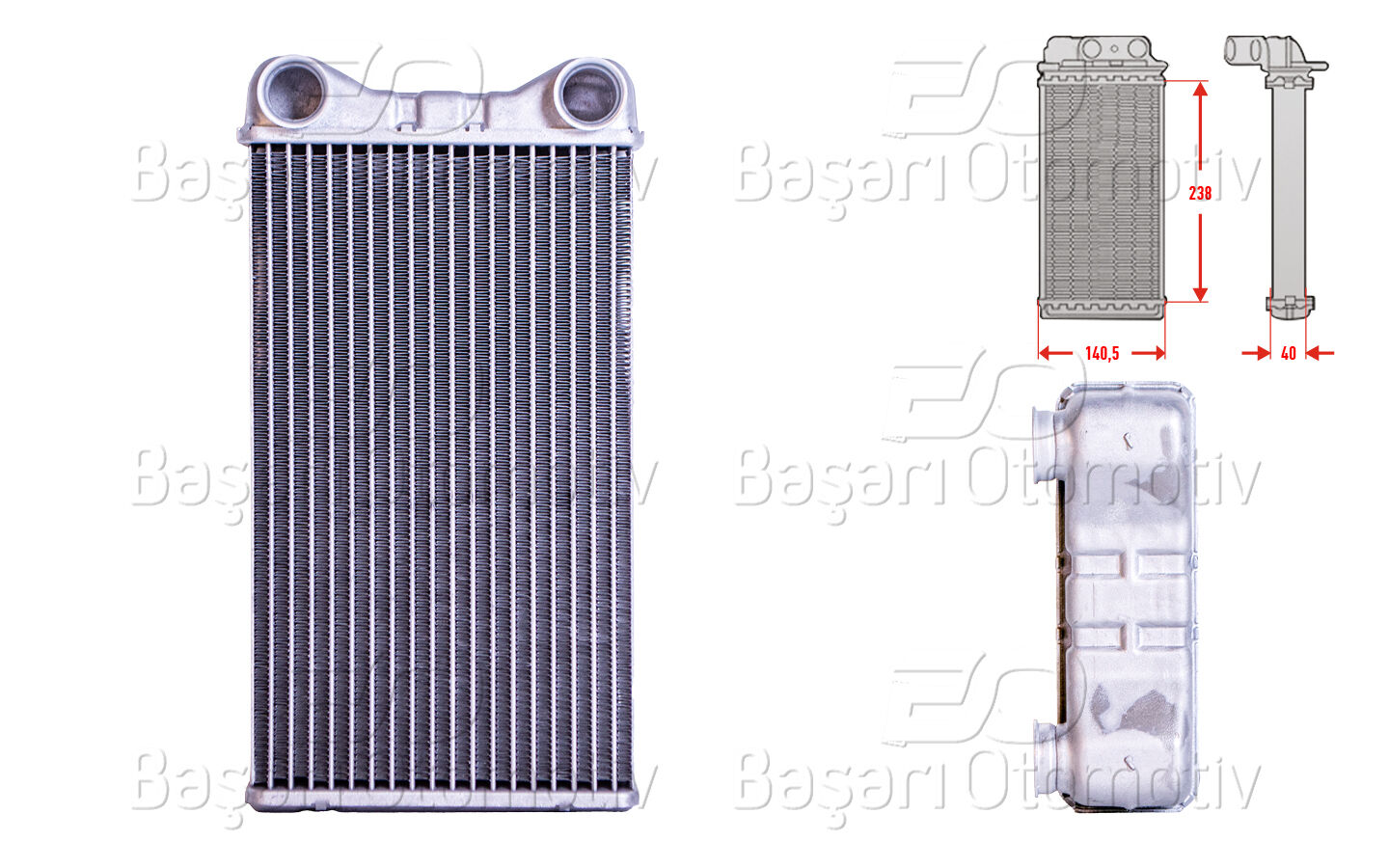 Audi A4 1.6 1.8T 1.9TDI 2.0FSI 2.5TDI 3.0 Quattro Seat Exeo 1.8T 2.0TDI 2000 Sonrası Kalorifer Radyatörü Brazing 133X140 Mm