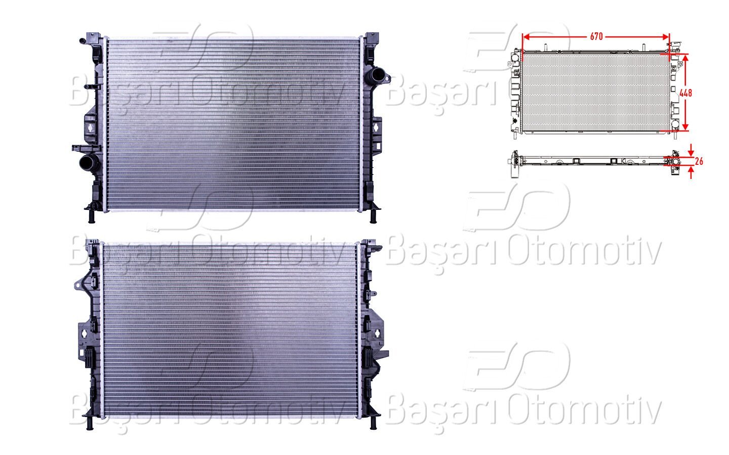 Ford Kuga 2 2012-2015 Uyumlu Su Radyatörü