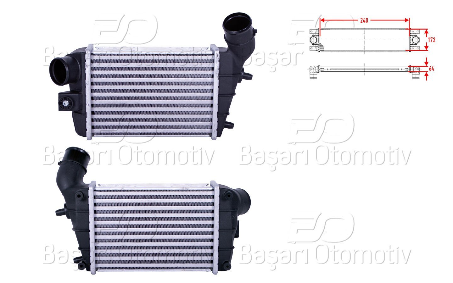 Alfa Romeo 147 GT 1.9 JTD 2001 2010 Turbo Radyatörü Intercooler 240X172X64