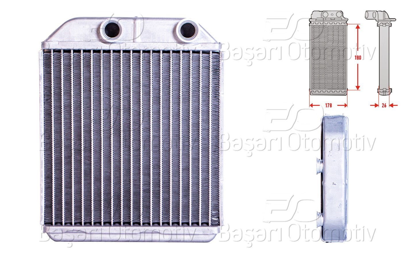 Volvo S40 (644) 1.8 1995-2003 V40 SW (645) 1.6 1995-2004 Kalorifer Radyatörü Brazing 180X177 Mm