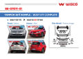 Volkswagen Golf 7.5 GTI ve Golf 7 2013-2017 Uyumlu Komple Ön Arka Yan Tampon Seti