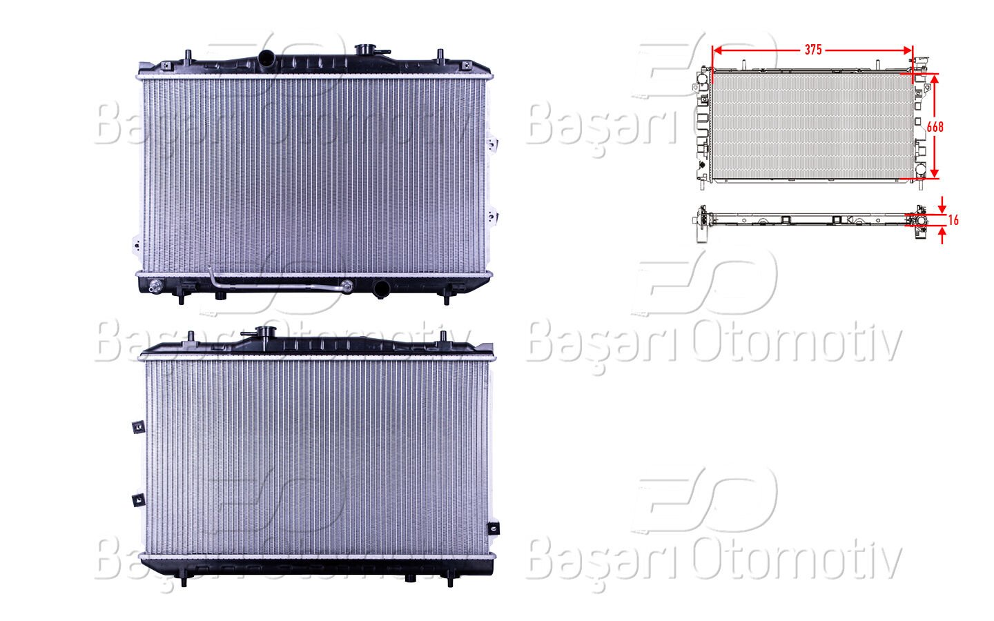 Kia Cerato (LD) 2004-2009 Uyumlu Su Radyatörü