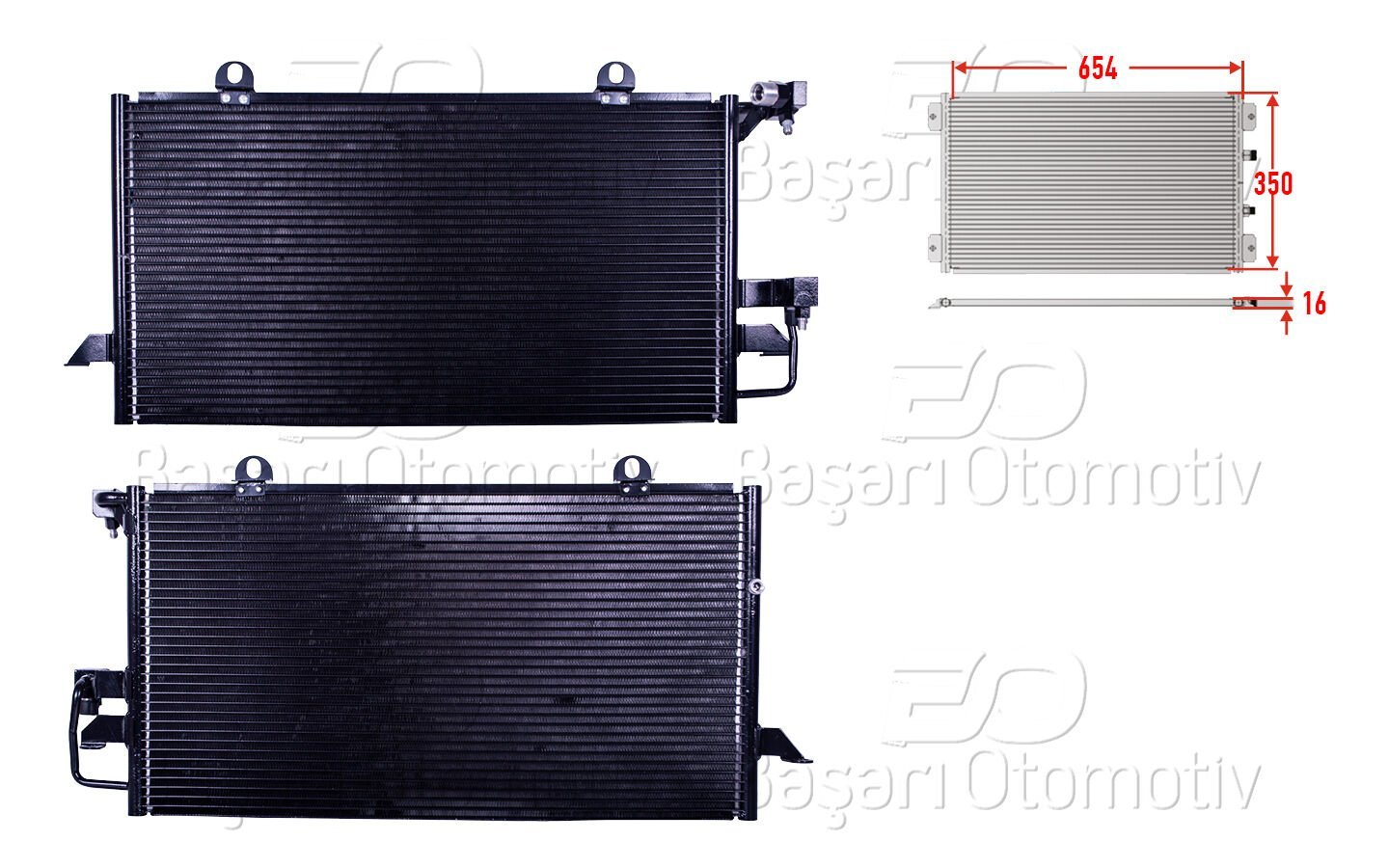 Audi A80 A6 1.9 TDI 1991 Sonrası Klima Radyatörü 654x350x16