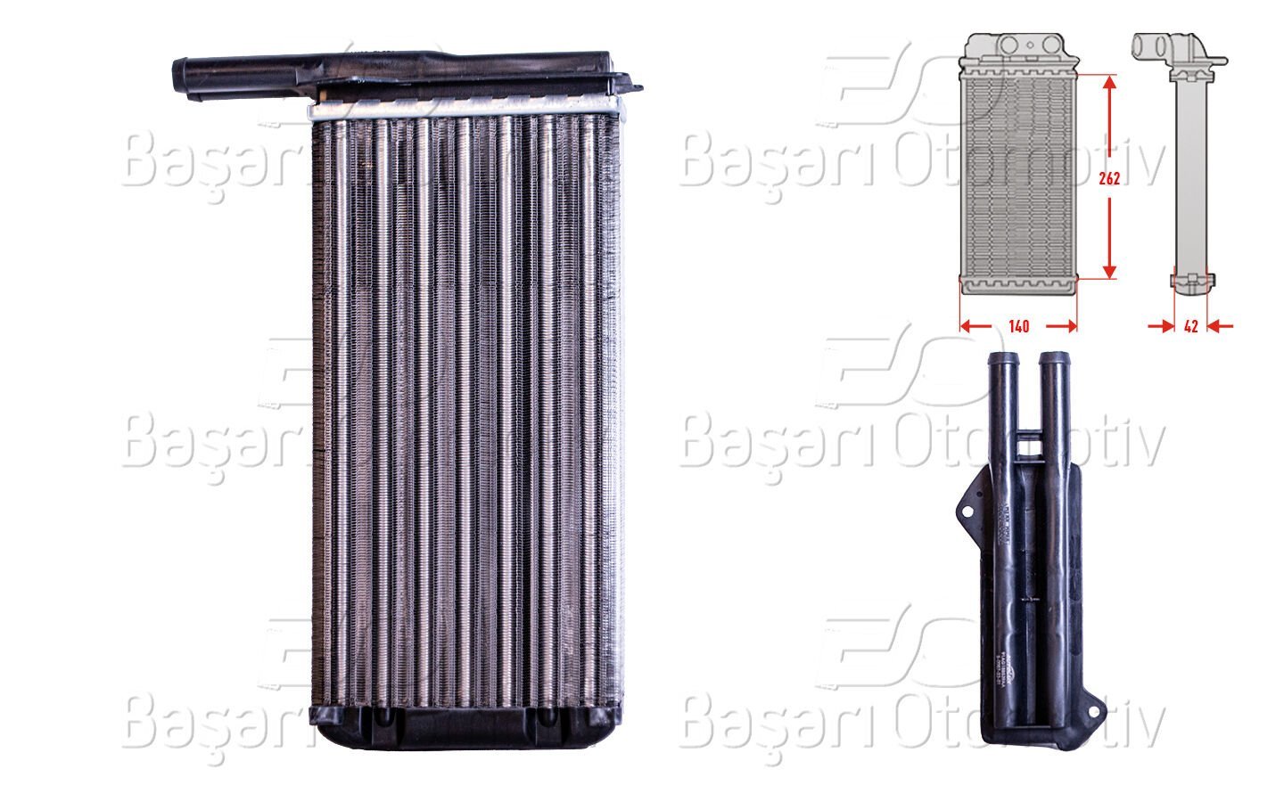 Ford Escort 5 1.6 i 16V 1992-1995 Ford Escort 6 Sedan 1.6 i 16V 1995-1999 Ford Escort Classic 1.6 16V 1998-2000 Mekanik Kalorifer Radyatörü 242x132 mm