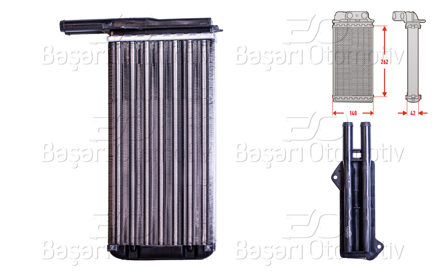 Ford Escort 5 1.6 i 16V 1992-1995 Ford Escort 6 Sedan 1.6 i 16V 1995-1999 Ford Escort Classic 1.6 16V 1998-2000 Mekanik Kalorifer Radyatörü 242x132 mm