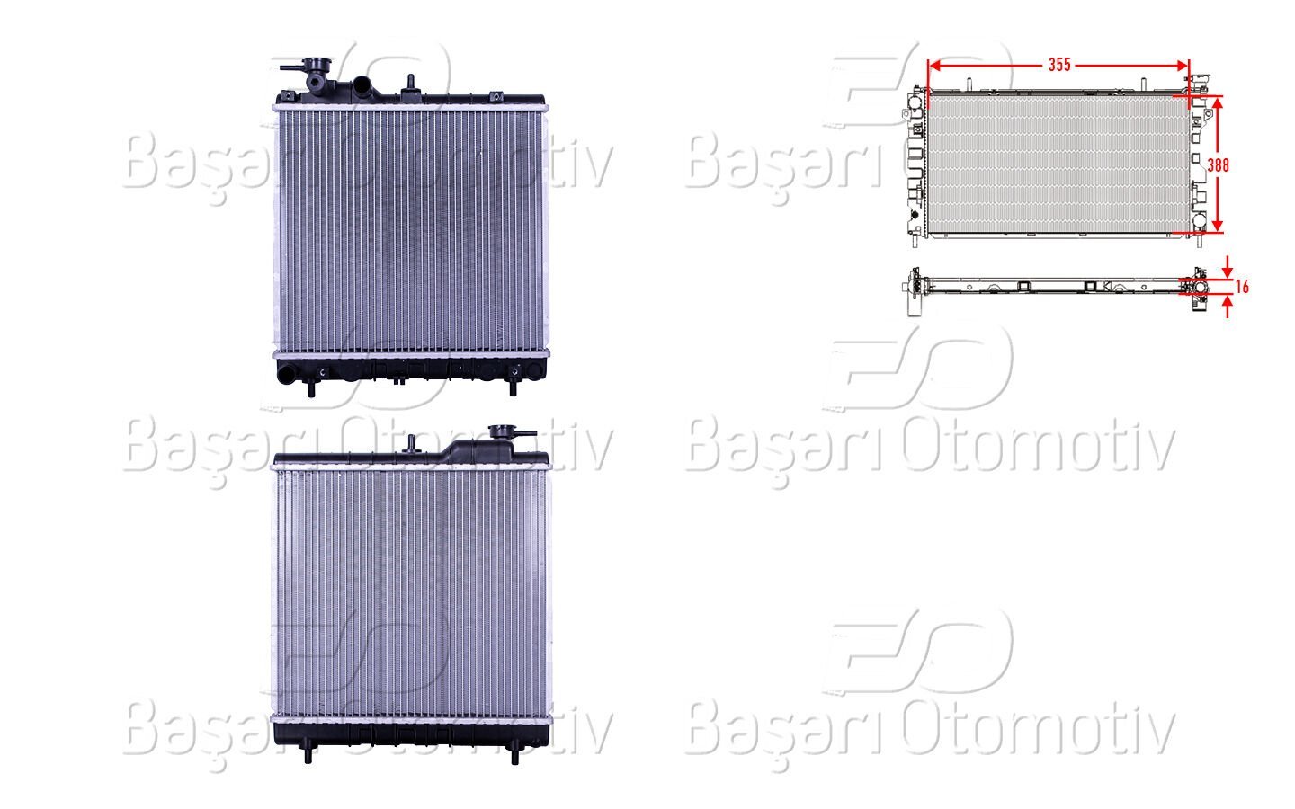Hyundai Atos 1998-2003 Uyumlu Su Radyatörü