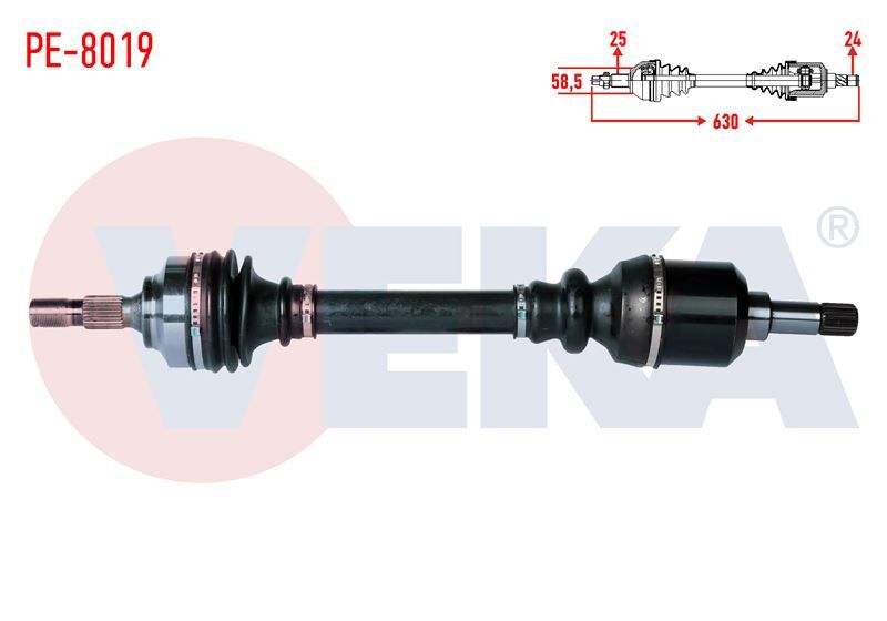 Peugeot 307 (3A/C) 2000-2007 Komple Sol Ön Aks 1.4 HDI BE Şanzıman 630mm