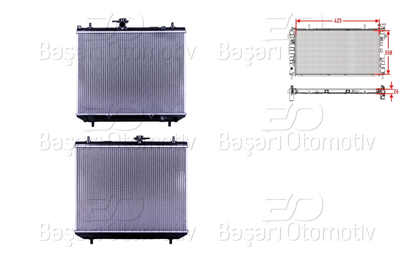 Daihatsu Terios J1 1.3 2000 2006 Su Radyatörü Brazing Mt 425X558X26