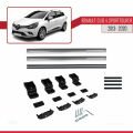 Renault Clio 4 ST 2013-2020 Arası ile Uyumlu BASIC Model Ara Atkı Tavan Barı Gri 2 Adet