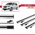 Opel Combo E Life 2019-2022 Arası ile Uyumlu BASIC Model Ara Atkı Tavan Barı Gri 3 Adet