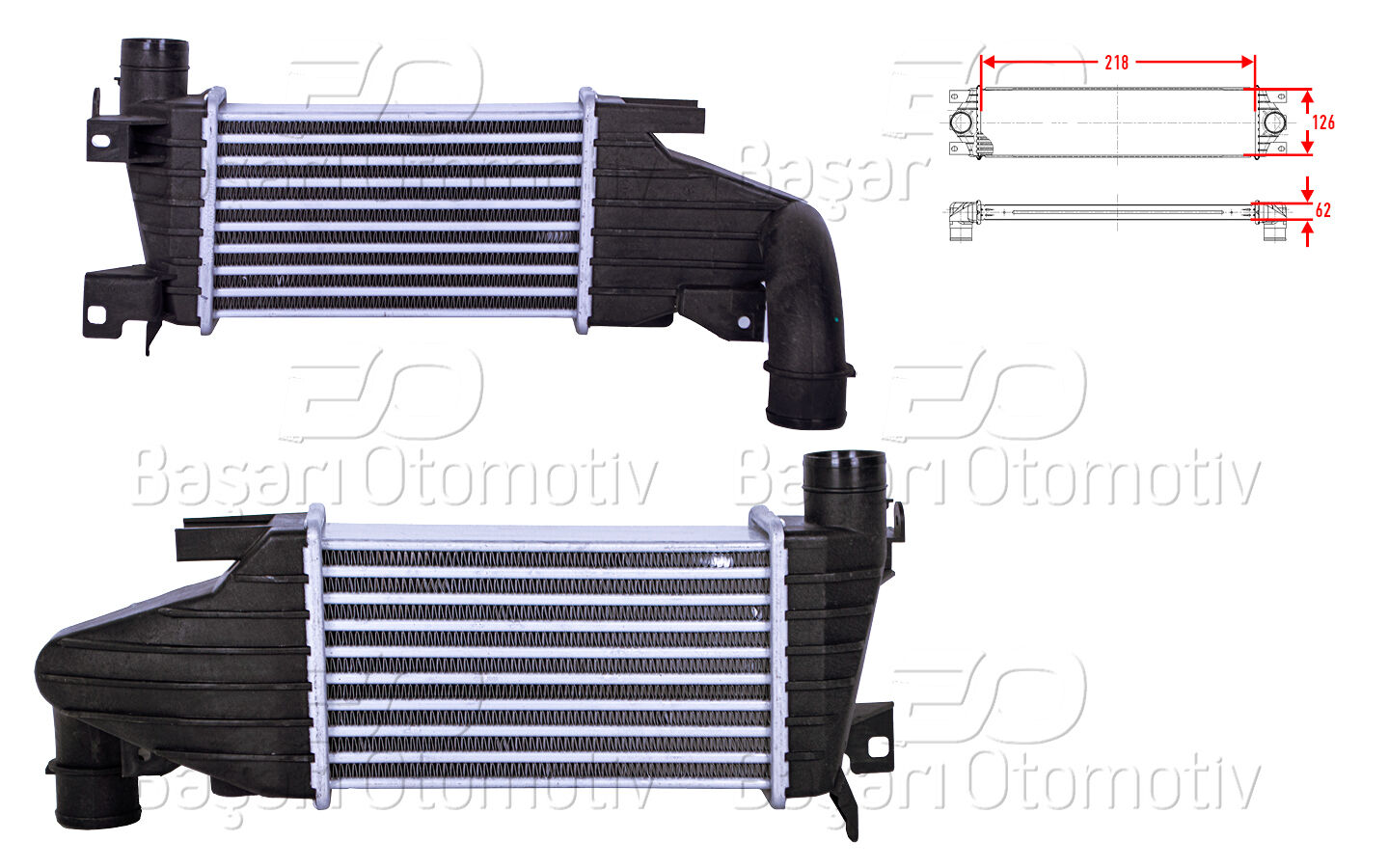 Opel Astra H 1.7 CDTI 2004 ve Sonrası Turbo Radyatörü (Intercooler)