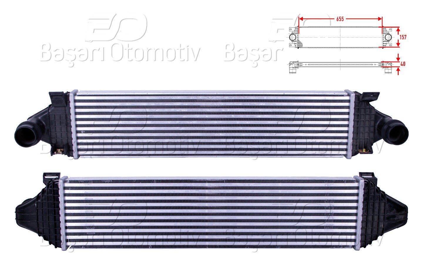 Volvo V40 V60 1.5 T3 2.0 D3 2010 Sonrası Turbo Radyatörü Intercooler 655X157X40