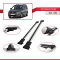 Volkswagen Caddy 3 (2K) 2011-2015 Arası ile Uyumlu FLY Model Ara Atkı Tavan Barı Gri 2 Adet