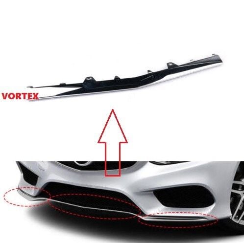 Mercedes E Serisi W212 Ön Tampon Alt Nikelaj Orta (Amg) 2013 Sonrası Uyumlu
