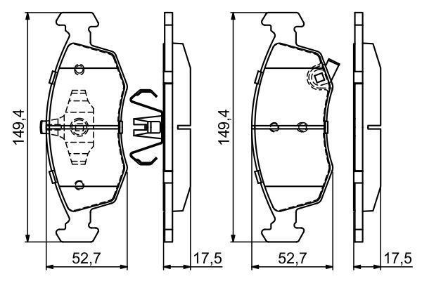 Bosch 0986494687 Dısk Balata-On-[wva 25323]-[1494x527x175 Mm]-Ikaz Kablolu