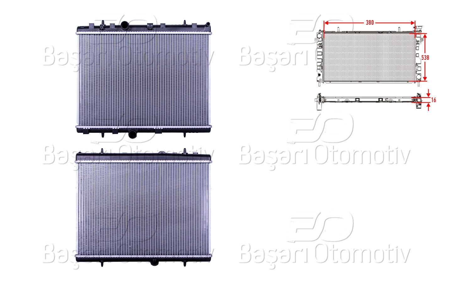 Citroen C3 C4 Cactus C Elysée DS3 P207 P208 P301 2009> Su Radyatörü
