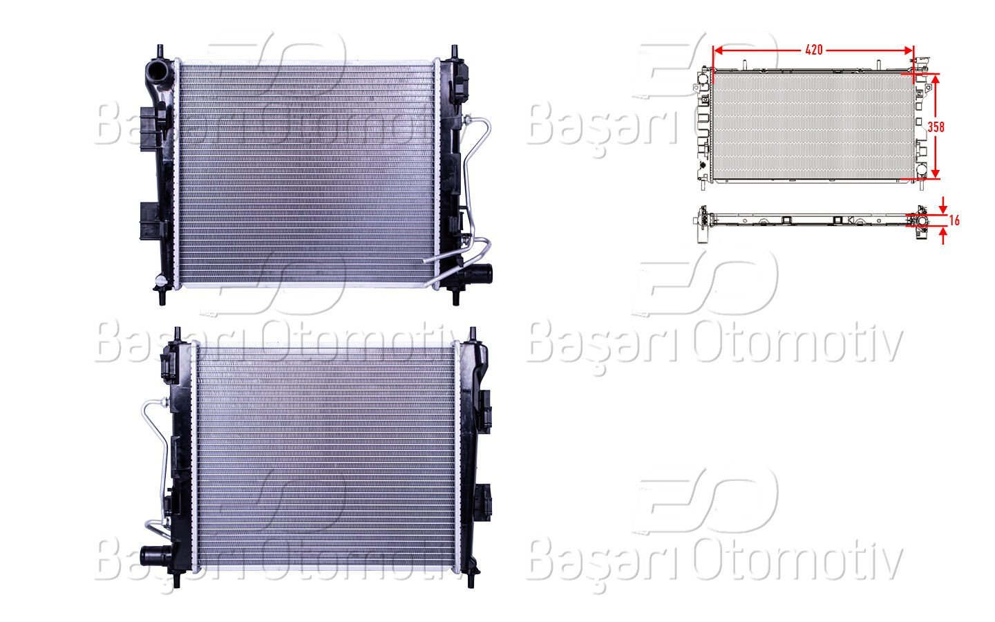 Hyundai i10 2 (BA) 2013 ve Sonrası Otomatik Vites Su Radyatörü