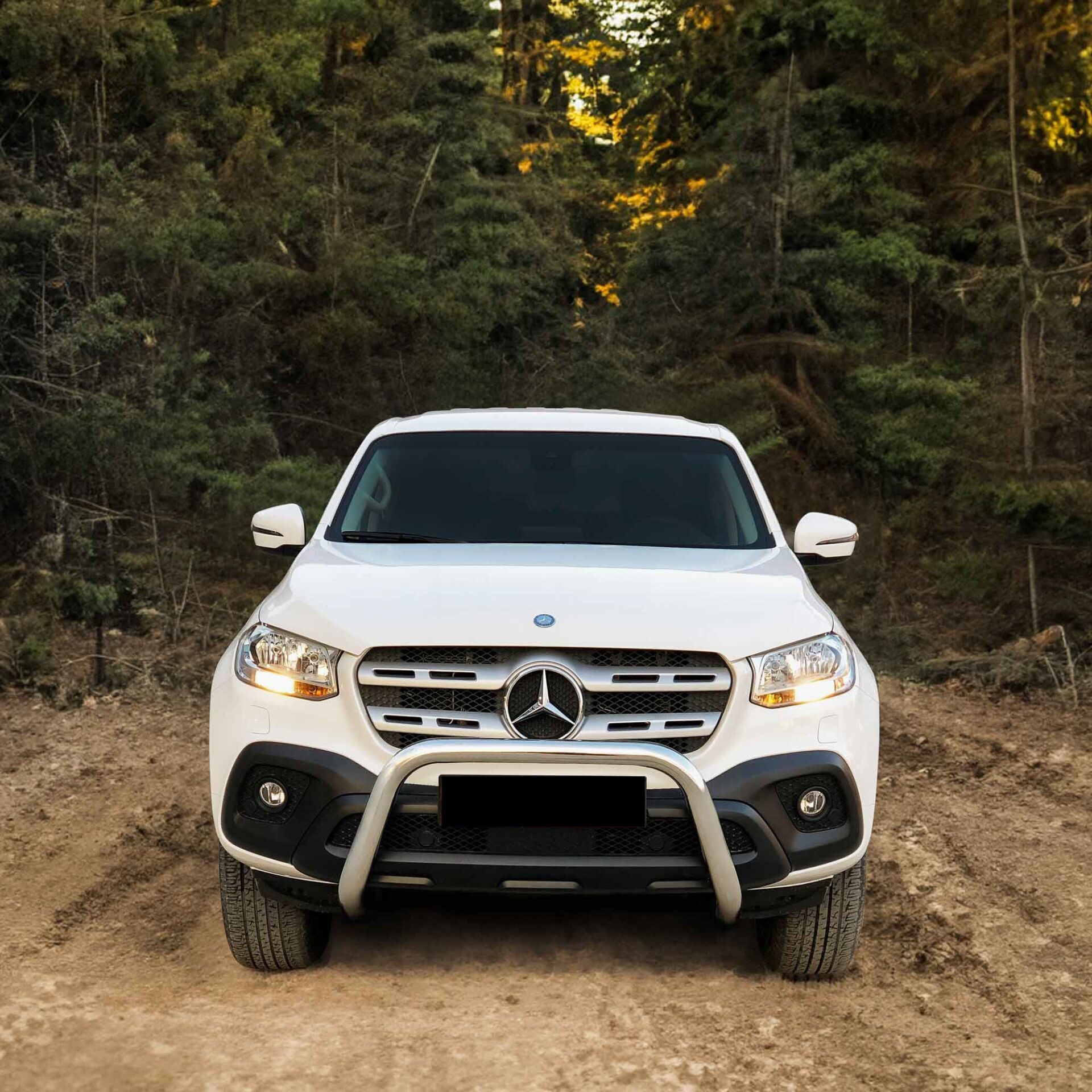 Mercedes X-Class 2017+ Uyumlu Yedek Parça Off Road Krom Ön Koruma Ön Tampon Koruma Demiri Krom Dinamic Plus AQM4WD PWT21