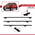 Dacia Sandero Stepway 2008-2012 Arası ile Uyumlu BASIC Model Ara Atkı Tavan Barı Siyah 2 Adet