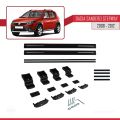 Dacia Sandero Stepway 2008-2012 Arası ile Uyumlu BASIC Model Ara Atkı Tavan Barı Siyah 2 Adet